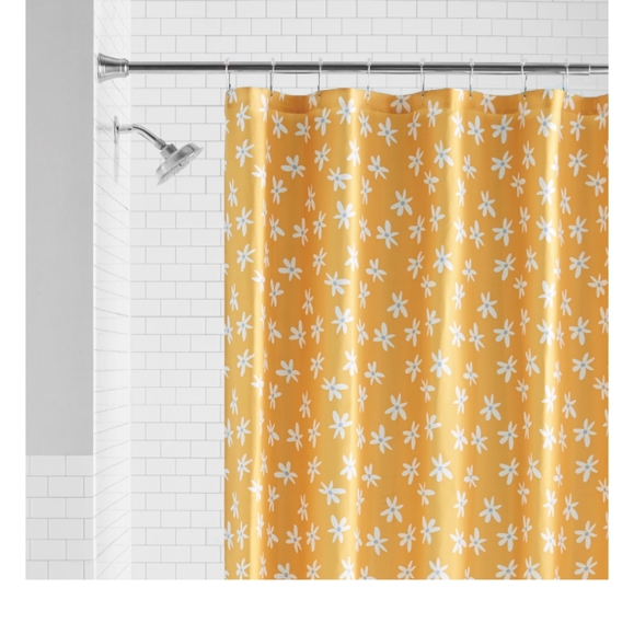 Fabric shower curtain with hooks - Picture 2 of 3